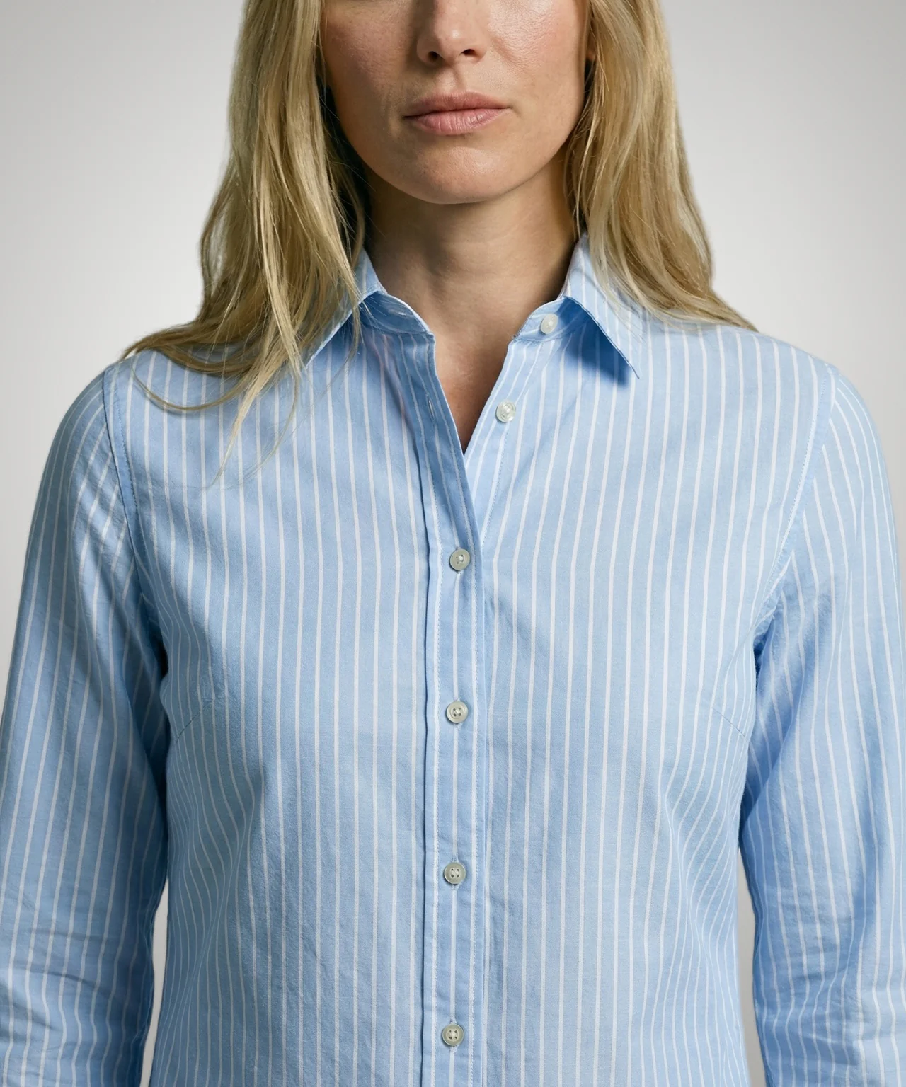 Cotton Linen Stripe Blouse | Light Blue - Image 5