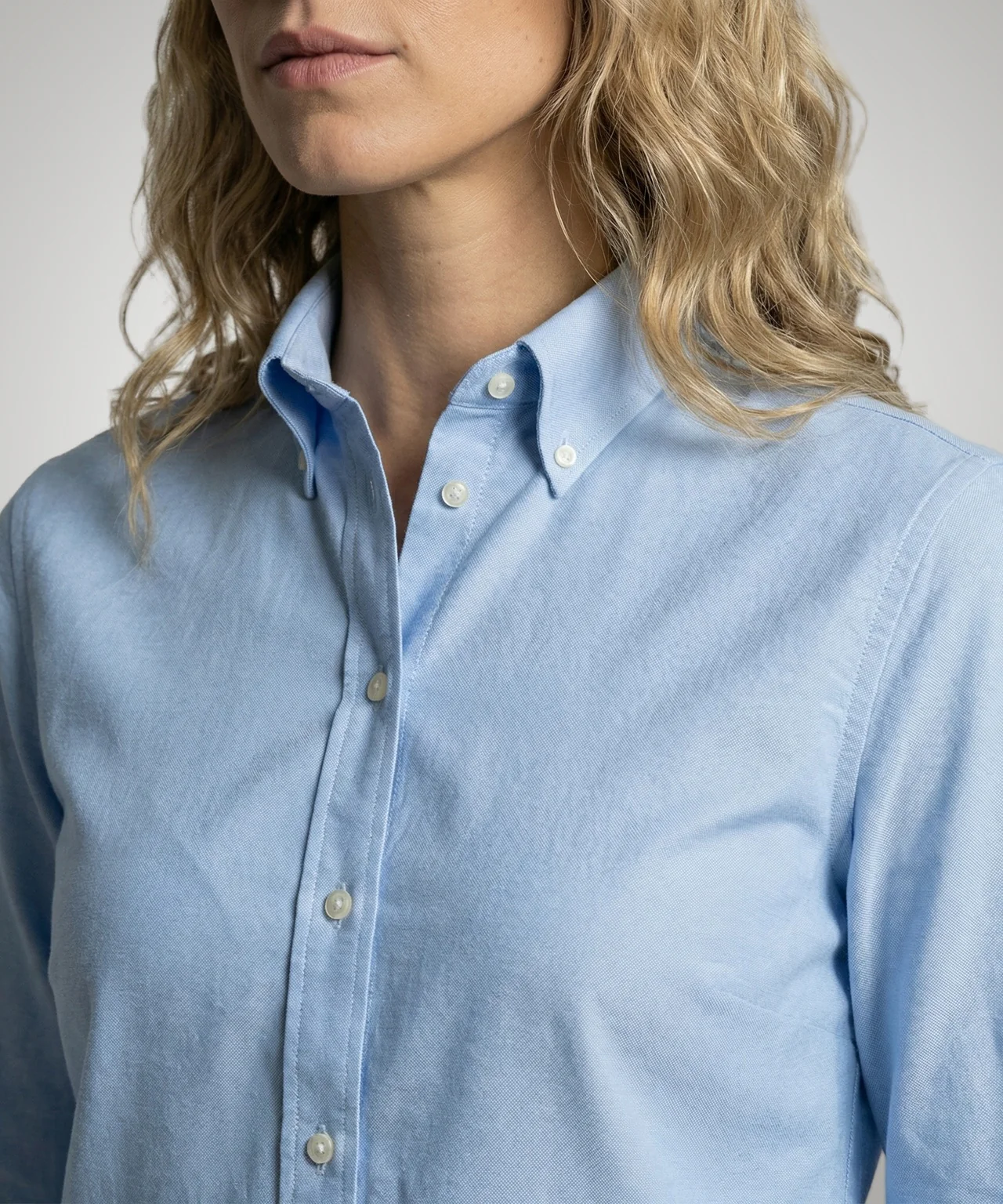 Blouse Oxford Stretch | Light Blue - Image 5