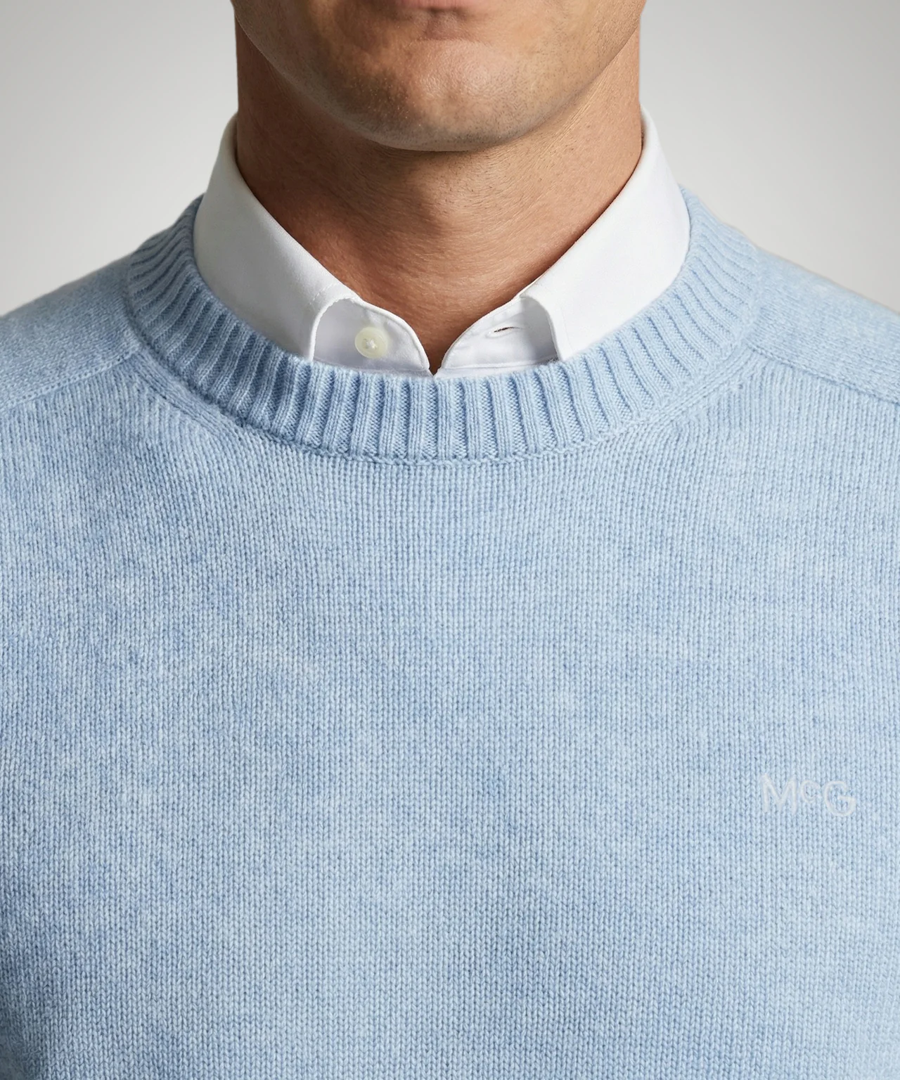 Cotton Crew Neck Sweater | Light Blue - Image 5