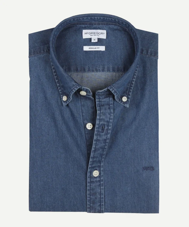 Denim-look shirt | Medium Blue - Image 7