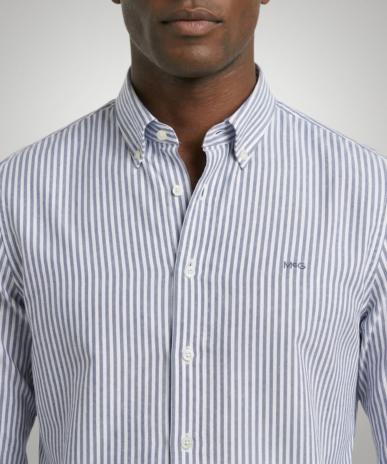 Oxford Shirt Large Stripe | Navy - Image 5