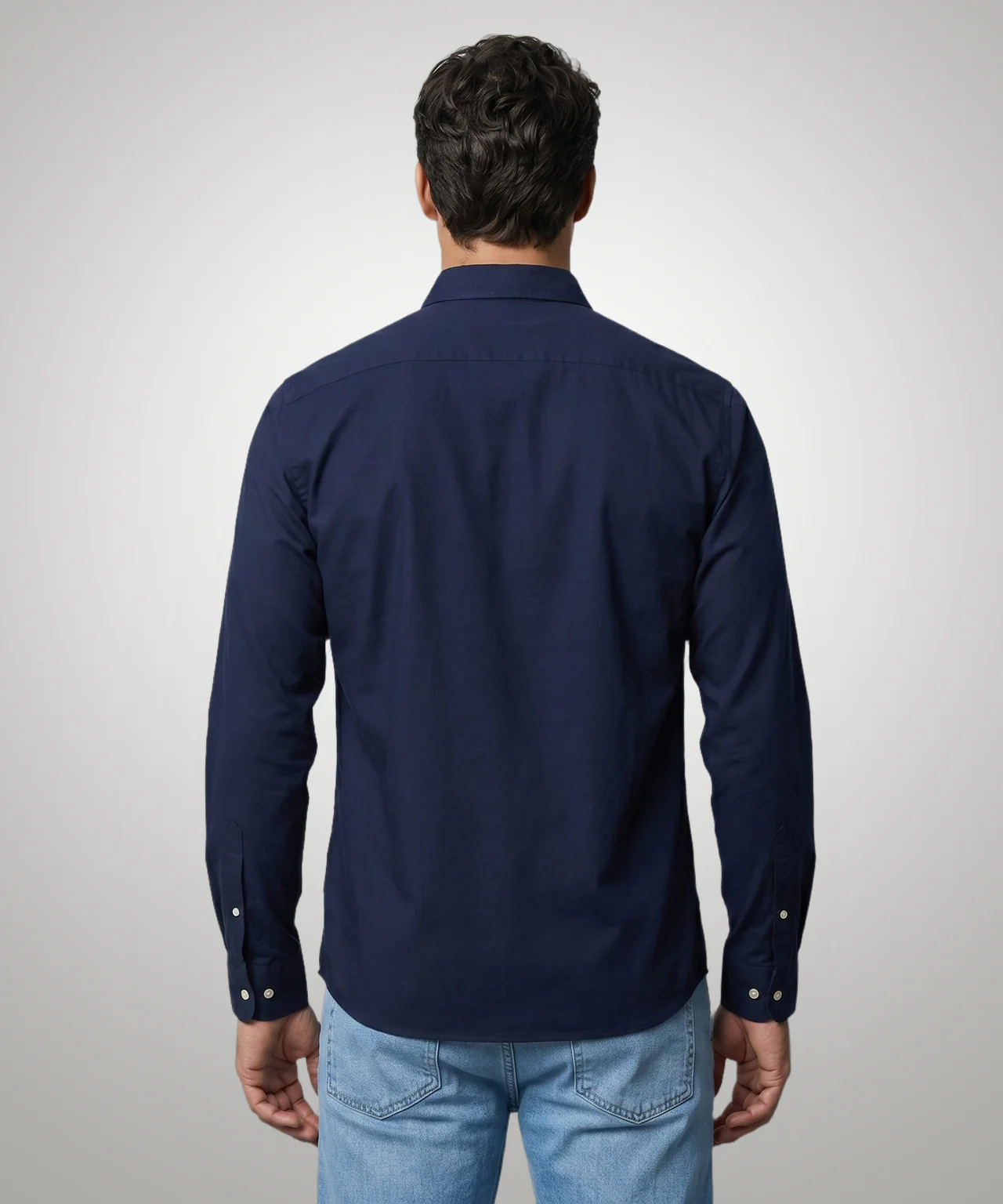 Stretch Piqué Shirt | Navy - Image 3