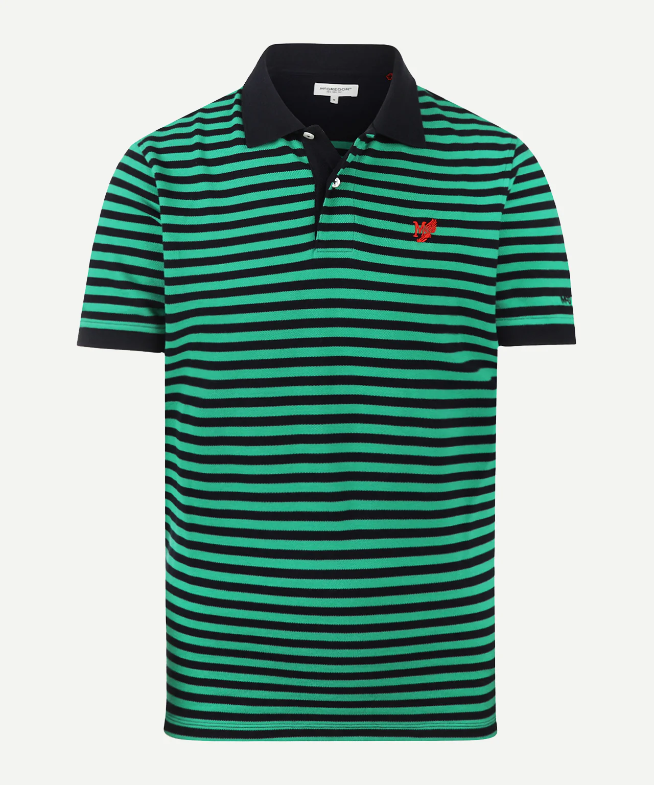 Striped Piqué Polo | Medium Green - Image 2