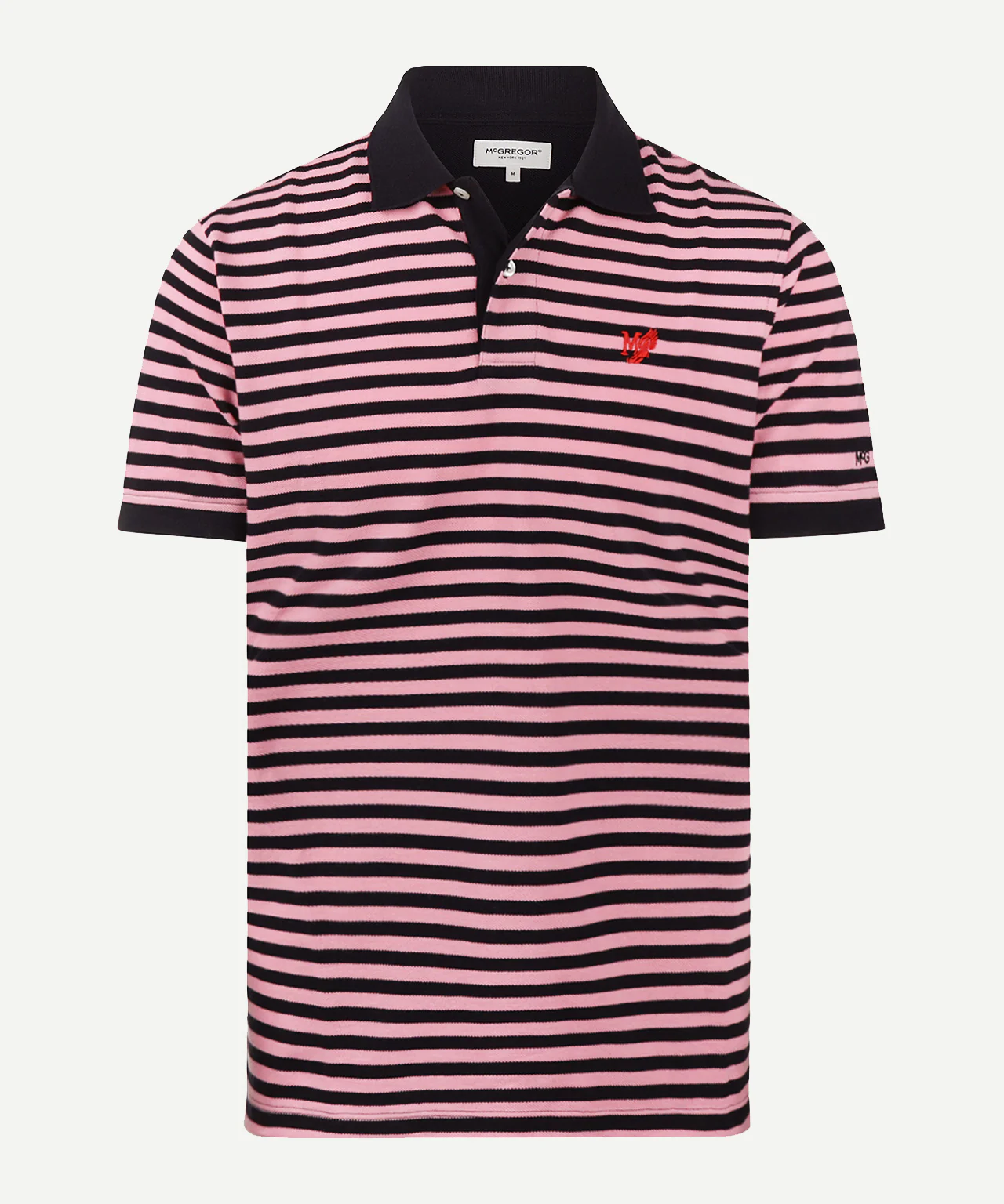 Striped Piqué Polo Shirt | Pink - Image 2