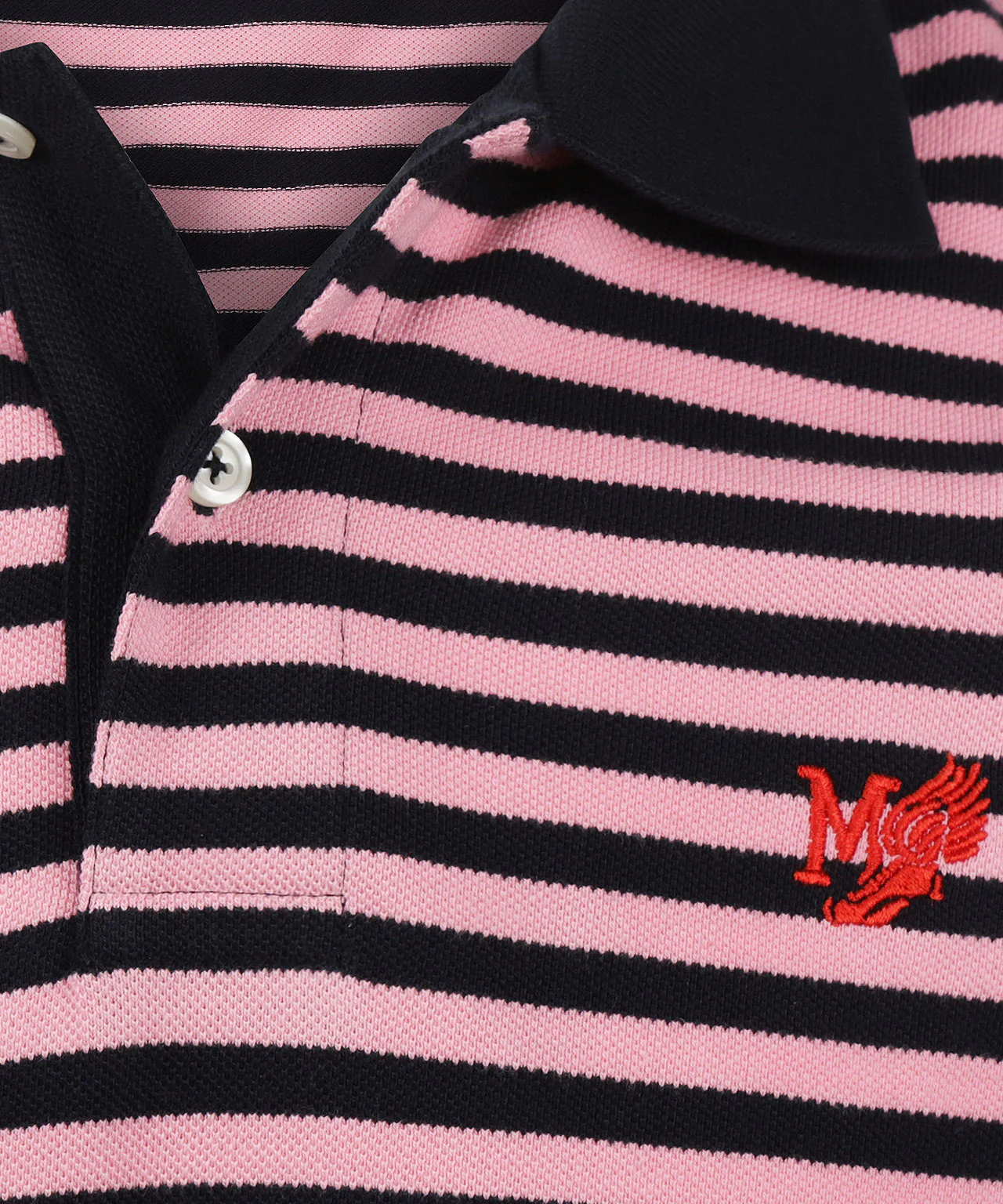 Striped Piqué Polo Shirt | Pink - Image 6