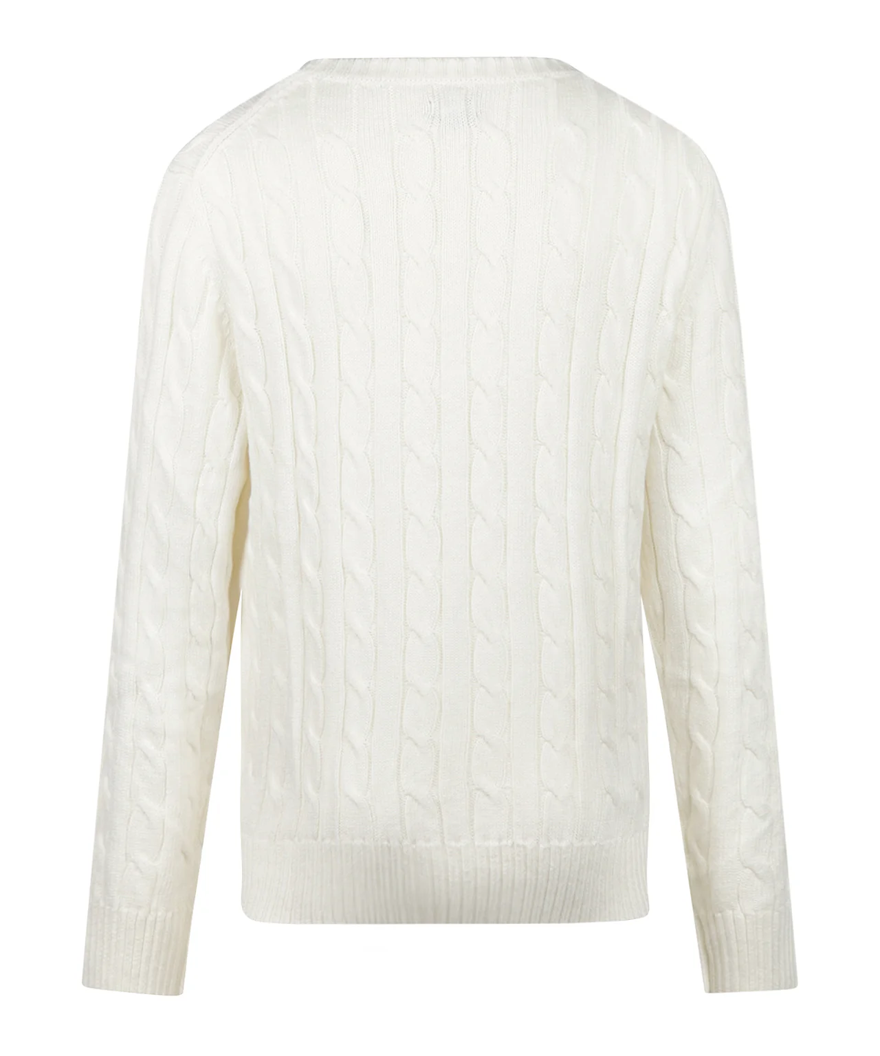 Sweater Cable Knit Cotton-Cashmere Round Neck | Off White - Image 4