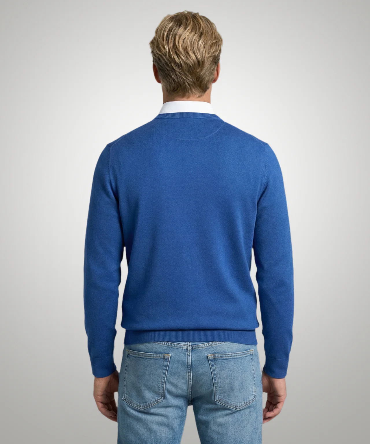 Sweater Cotton-Cashmere Round Neck | Cobalt - Image 3
