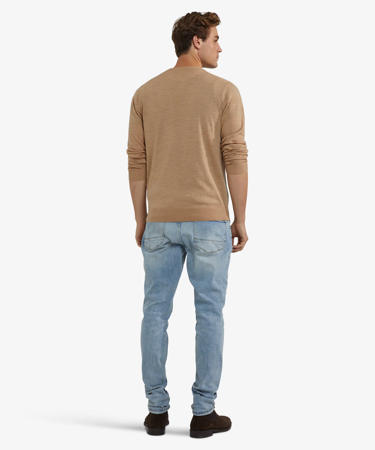 Luxury Merino Wool Crew Neck Sweater | Camel - Image 5
